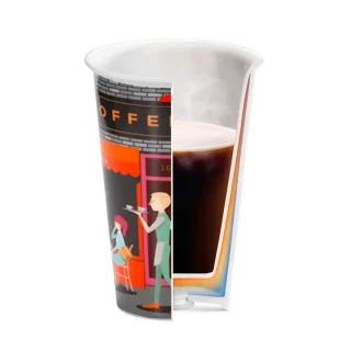 DeLonghi  taza térmica de cerámica y tapa de silicona Coffee Shop 300 ml  DLSC066