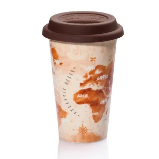 DeLonghi  taza térmica de cerámica y tapa de silicona The Adventurer 300 ml  DLSC056