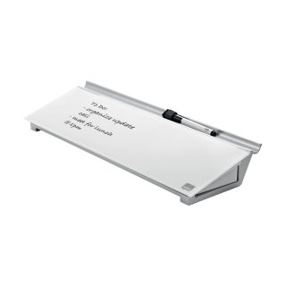 Pizarra de sobremesa cristal, blanco, 46×15