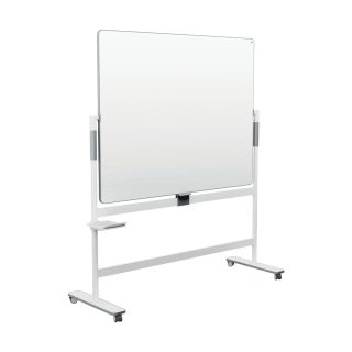 Pizarra blanca de doble cara con caballete giratorio, magnética, sistema «Move & Meet» 150×120