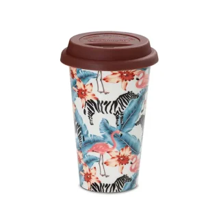 DeLonghi  taza térmica de cerámica y tapa de silicona The animals 300 ml  DLSC067