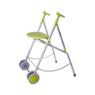 Andador con ruedas y asiento pistacho