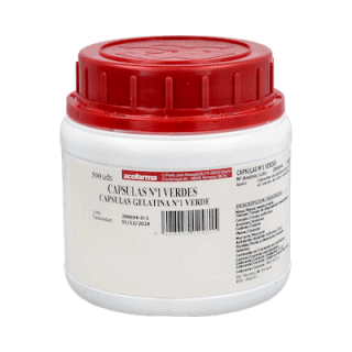 Capsulas gelatina n.1 verde 500u acofar