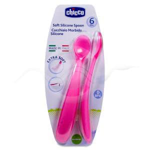 Cuchara chico infantil silic rosa 6m 2ud