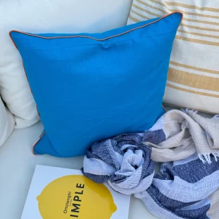 Funda de Cojín AMALFI con ribete naranja