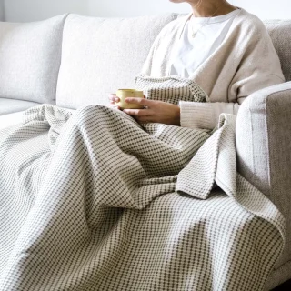 Manta de algodón reciclado jacquard