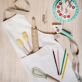 Delantal eco de algodón reciclado junior