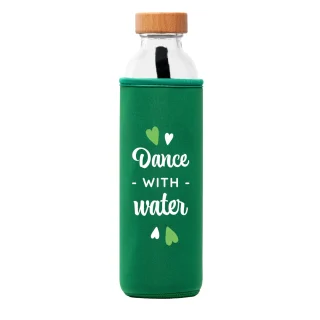 Botella Flaska con tapon de rosca y funda de neopreno Dance with Water
