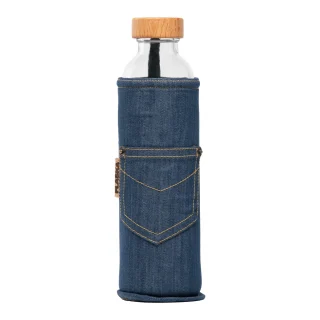 Botella Flaska con tapon de rosca y funda de neopreno Jeans