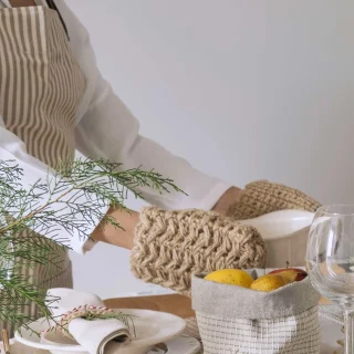 Manopla de horno de yute