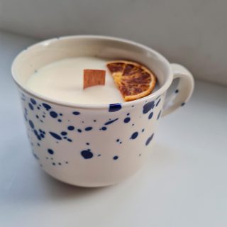 Vela de hogar «Tazavela» 250 grms – Aroma Naranja y Canela