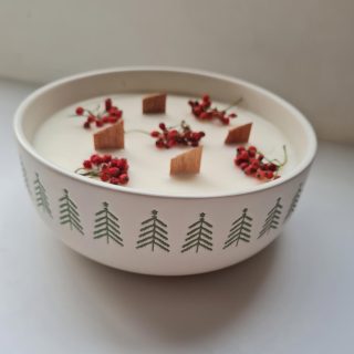 Vela de hogar «Tazavela» de mesa – Aroma Maderas piel casmire